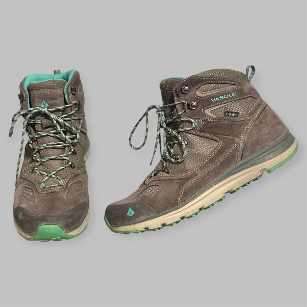 Vasque Mesa Trek UltraDry 7449 Hiking Boots Trails Gray Green Womens Size 11 M